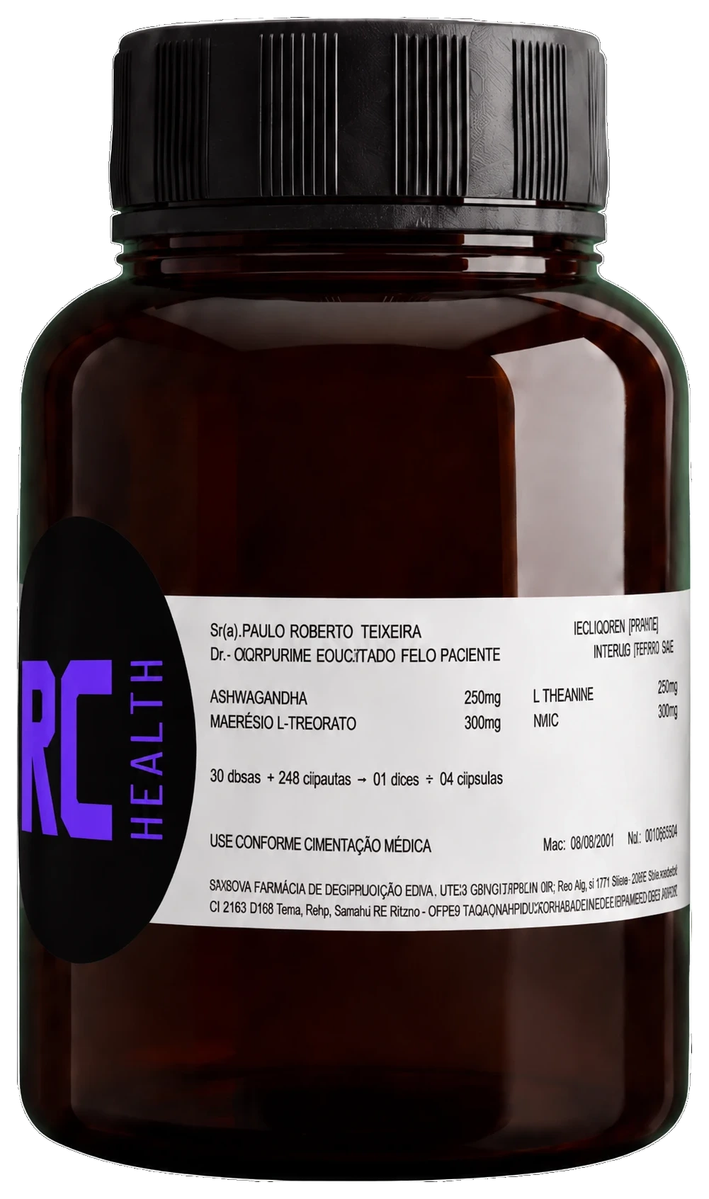 Frasco de fórmula manipulada RC Health